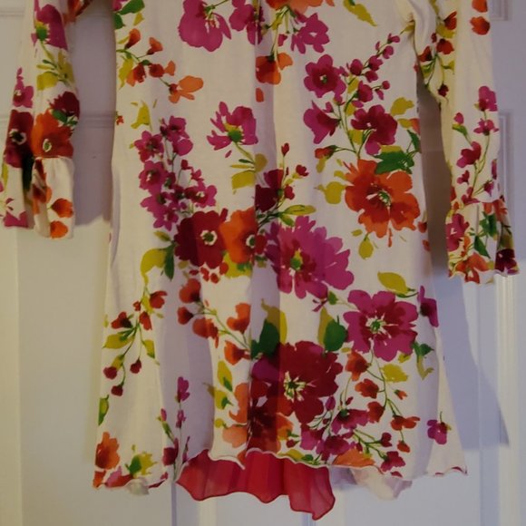 Big girls (Love you Lots - size 6x) floral tunic top - Picture 2 of 5
